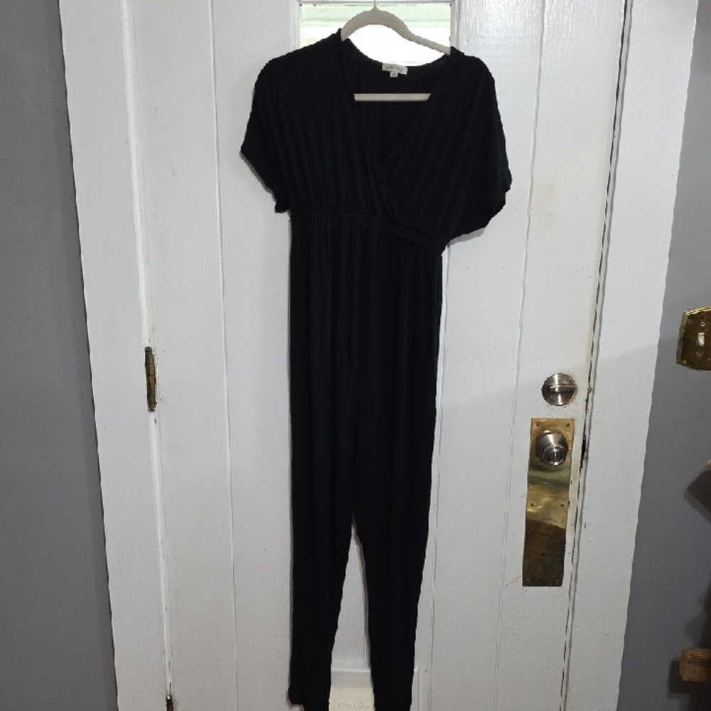 Kimi + Kai Women's Jumpsuit Romper Black Stretch Elastic Empire Waist Sz‎ M EUC